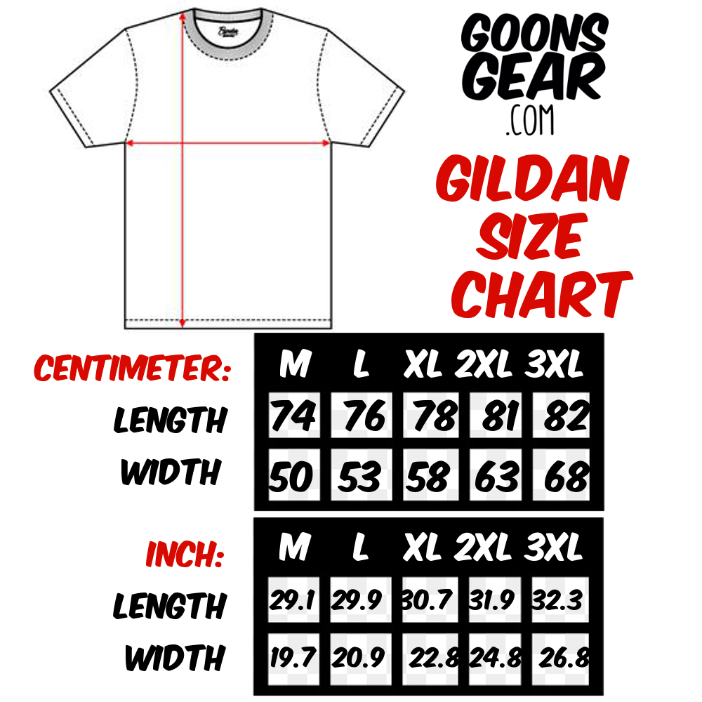 shirts gildan size chart