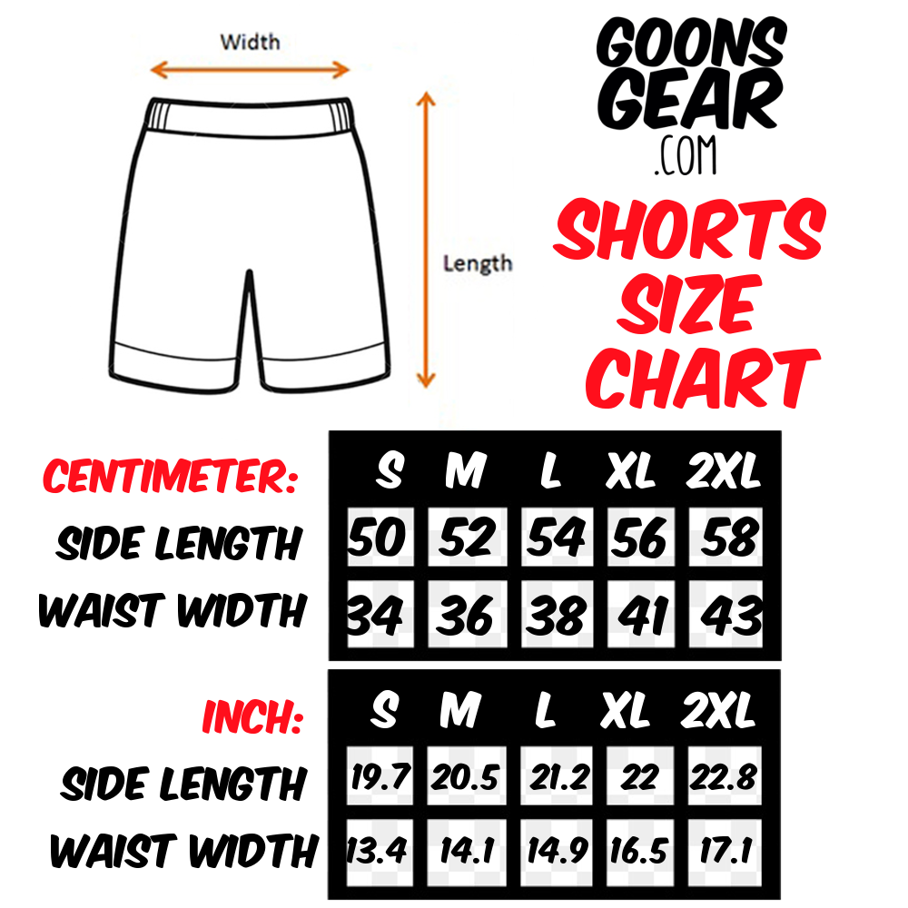 shorts size chart terry shorts