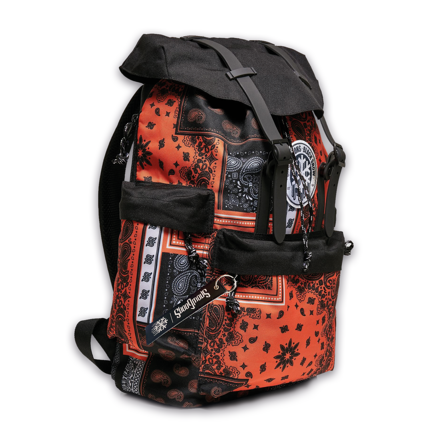 Paisley backpack snowgoons snowflake blacksnow orange jnration goonsgear