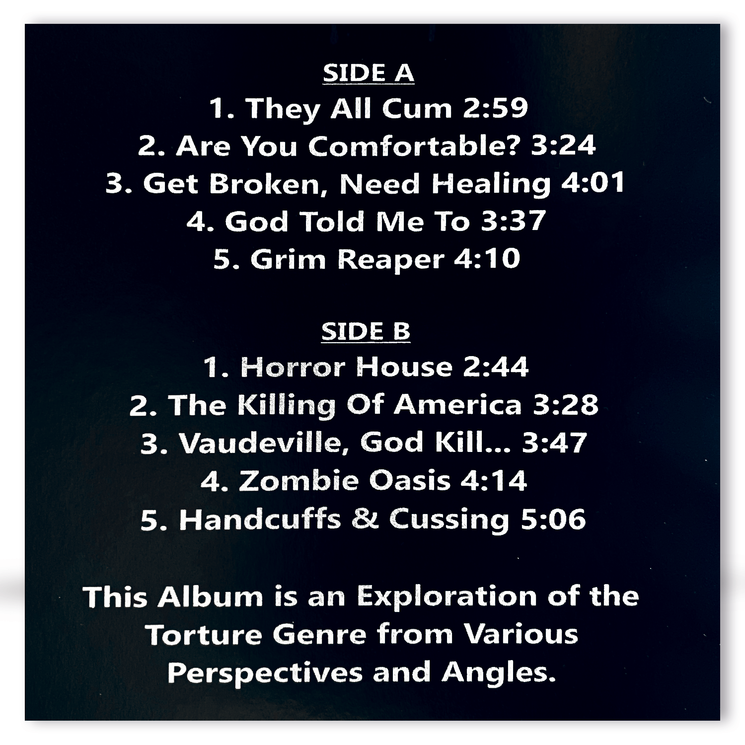 Roughneck Jihad x Maestro Gamin - The Incredible Torture Show Vinyl tracklist goonsgear