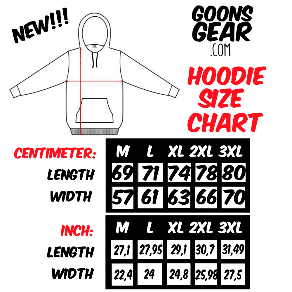 New Morgan Studio Hoodie size chart