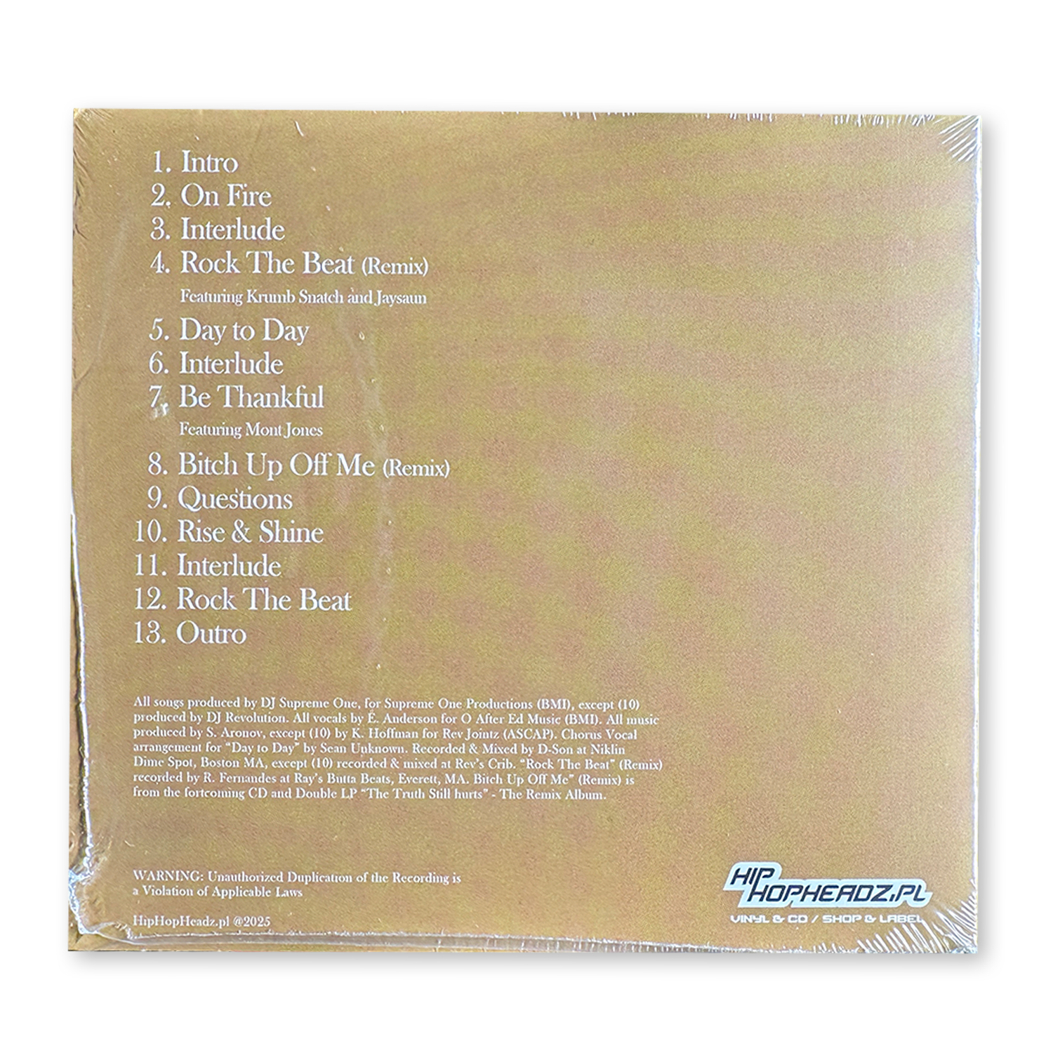 EDO.G - Wishful Thinking CD Tracklist brown goonsgear
