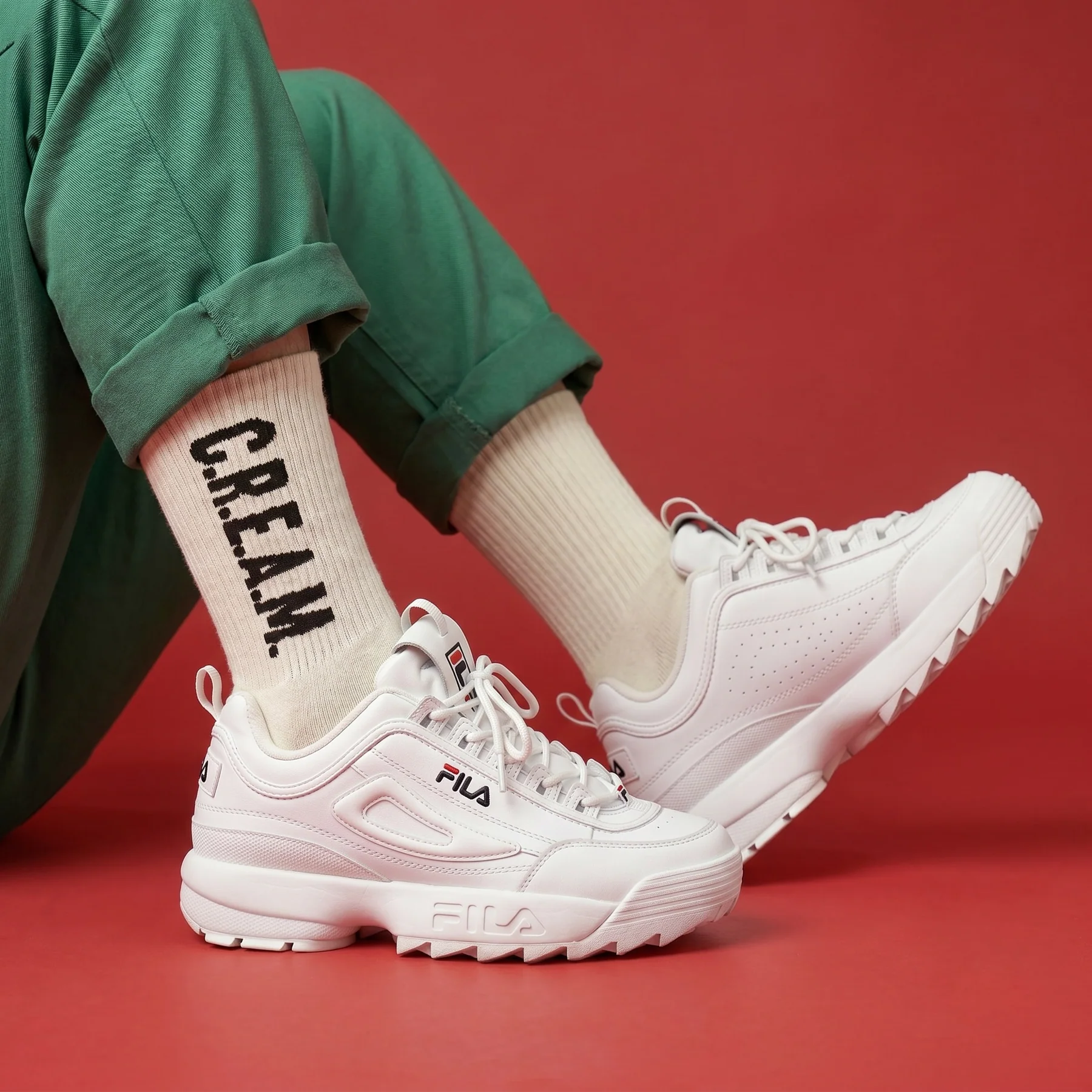 Cream Socks Shoes
